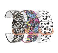 NovemFoal Lot de 3 bracelets compatibles avec Radley Series 32/Series 20/Series 19/Series 46/Series 10, bracelet de rechange réglable à motif imprimé pour femme, One Size, Silicone, Pas de pierre