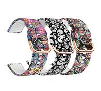 NovemFoal Lot de 3 bracelets compatibles avec Radley Series 32/Series 20/Series 19/Series 46/Series 10, bracelet de rechange réglable à motif imprimé pour femme, One Size, Silicone, Pas de pierre