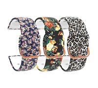 NovemFoal Lot de 3 bracelets compatibles avec Radley Series 32/Series 20/Series 19/Series 46/Series 10, bracelet de rechange réglable à motif imprimé pour femme, One Size, Silicone, Pas de pierre