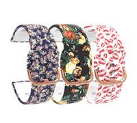 NovemFoal Lot de 3 bracelets compatibles avec Radley Series 32/Series 20/Series 19/Series 46/Series 10, bracelet de rechange réglable à motif imprimé pour femme, One Size, Silicone, Pas de pierre