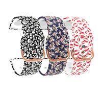 NovemFoal Lot de 3 bracelets compatibles avec Radley Series 32/Series 20/Series 19/Series 46/Series 10, bracelet de rechange réglable à motif imprimé pour femme, One Size, Silicone, Pas de pierre