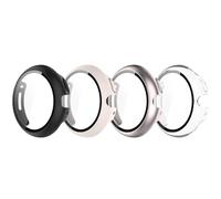 NovemFoal Lot de 4 coques compatibles avec le protecteur d'écran Google Pixel Watch 4, film de protection en verre trempé, couverture intégrale pour Pixel Watch 4 de 41 mm/45 mm (lot de 4-A, 41 mm)