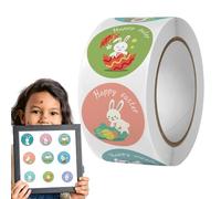 Novent Autocollants de Pâques pour, Autocollants en Rouleau de Pâques,Étiquettes colorées d’œufs de Pâques et Autocollants thématiques - Autocollants décoratifs joyeuses pâques pour décorations de