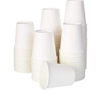 NOVEO 100/300/500/1000/2000/3000 Gobelets en carton pour boissons froides ou chaudes, 200 ml, 7OZ, Blanc jetables (150)
