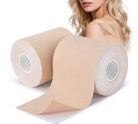 Noverlife Lot de 2 rouleaux de ruban de masquage de tatouage découpable - 7,6 cm x 4,9 m - Beige clair - Pour couvrir les tatouages et les taches de naissance