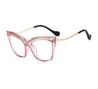 NOVESIXTDAT Fatigue soulager Les lecteurs d'ordinateur Lunettes œil de Chat Lunettes de Lecture bloquant la lumière Bleue Miroir de lumière Plat surdimensionné (Color : Pink, Size : +200)