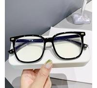 NOVESIXTDAT Grandes Lunettes de Lecture carrées Anti-lumière Bleue Lunettes de presbytie lecteurs d'ordinateur Vision Claire Miroir Plat (Color : Sand-Black, Size : +100)