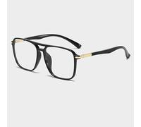 NOVESIXTDAT Lunettes de Lecture aviateur surdimensionnées, lecteurs d'ordinateur HD carrés Anti-Fatigue, Miroir Plat bloquant la lumière Bleue (Color : Black, Size : +150)