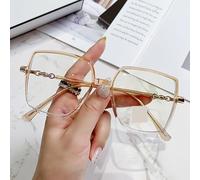 NOVESIXTDAT Lunettes de Lecture carrées Anti-UV, Ultra légères, bloquant la lumière Bleue, for lecteurs d'ordinateur, Miroir à lumière Plate surdimensionné (Color : Brown, Size : +0.00)