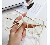 NOVESIXTDAT Lunettes de Lecture carrées Anti-UV, Ultra légères, bloquant la lumière Bleue, for lecteurs d'ordinateur, Miroir à lumière Plate surdimensionné (Color : White, Size : +150)