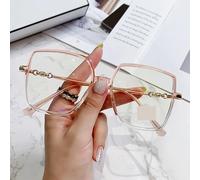 NOVESIXTDAT Lunettes de Lecture carrées Anti-UV, Ultra légères, bloquant la lumière Bleue, for lecteurs d'ordinateur, Miroir à lumière Plate surdimensionné (Color : Pink, Size : +200)