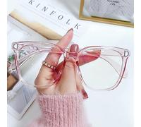 NOVESIXTDAT Lunettes de Lecture élégantes Femmes Hommes, Miroir Plat surdimensionné, lecteurs d'ordinateur Anti-lumière Bleue, Lunettes Anti-éblouissement (Color : Pink, Size : +1.50)