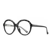 NOVESIXTDAT Lunettes de Lecture Rondes surdimensionnées for Femmes, lecteurs d'ordinateur à Cadre en Cristal élégant, Lunettes incassables Anti-éblouissement/Rayons UV (Color : Black, Size : +100)