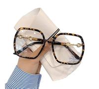 NOVESIXTDAT Lunettes de Lecture surdimensionnées for Femme, Miroir Plat Extra Large, Lecteur carré bloquant la lumière Bleue, Lunettes Anti-éblouissement (Color : Tortoiseshell, Size : +3.50)
