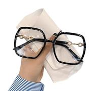 NOVESIXTDAT Lunettes de Lecture surdimensionnées for Femme, Miroir Plat Extra Large, Lecteur carré bloquant la lumière Bleue, Lunettes Anti-éblouissement (Color : Black, Size : +1.50)