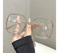 NOVESIXTDAT Lunettes de Lecture surdimensionnées for Femme, Miroir Plat Extra Large, Lecteur carré bloquant la lumière Bleue, Lunettes Anti-éblouissement (Color : Brown, Size : +2.50)