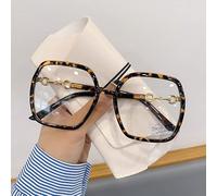 NOVESIXTDAT Lunettes de Lecture surdimensionnées for Femme, Miroir Plat Extra Large, Lecteur carré bloquant la lumière Bleue, Lunettes Anti-éblouissement (Color : Tortoiseshell, Size : +2.50)