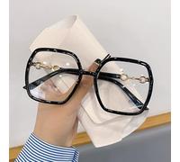 NOVESIXTDAT Lunettes de Lecture surdimensionnées for Femme, Miroir Plat Extra Large, Lecteur carré bloquant la lumière Bleue, Lunettes Anti-éblouissement (Color : Black, Size : +3.50)