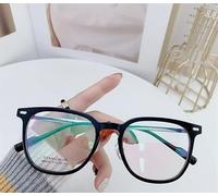 NOVESIXTDAT Lunettes de Lecture TR90 Haut de Gamme Femmes Hommes, lecteurs d'ordinateur bloquant la lumière Bleue Ovale, Miroir Plat Anti-Fatigue oculaire (Color : Black, Size : +0.50)