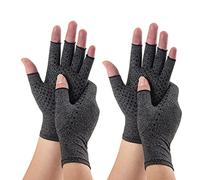 Novetec Gants Arthrite Sans Doigts Compression Femme Homme Colle Ponctuée Soutien Mains Polyarthrite Rhumatoïde Arthrose Soulagement Maladie Raynaud Respirant Conduire Travail Usage Quotidien 2 paire