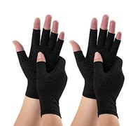 Novetec Gants Arthrite Sans Doigts Compression Femme Homme Colle Ponctuée Soutien Mains Polyarthrite Rhumatoïde Arthrose Soulagement Maladie Raynaud Respirant Conduire Travail Usage Quotidien 2 paire