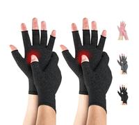 Novetec Gants Arthrite Sans Doigts Compression Femme Homme Soutien Mains pour Polyarthrite Rhumatoïde Arthrose Soulagement Maladie Raynaud Respirant Lavable Machine Taper Conduire Travail 2 paire