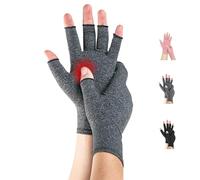 Novetec Gants Arthrite Sans Doigts Compression Femme Homme Soutien Mains pour Polyarthrite Rhumatoïde Arthrose Soulagement Maladie Raynaud Respirant Lavable Machine Taper Conduire Travail 1 paire