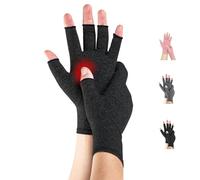 Novetec Gants Arthrite Sans Doigts Compression Femme Homme Soutien Mains pour Polyarthrite Rhumatoïde Arthrose Soulagement Maladie Raynaud Respirant Lavable Machine Taper Conduire Travail 1 paire