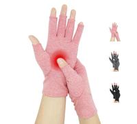Novetec Gants Arthrite Sans Doigts Compression Femme Homme Soutien Mains pour Polyarthrite Rhumatoïde Arthrose Soulagement Maladie Raynaud Respirant Lavable Machine Taper Conduire Travail 1 paire