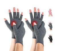 Novetec Gants Arthrite Sans Doigts Compression Femme Homme Soutien Mains pour Polyarthrite Rhumatoïde Arthrose Soulagement Maladie Raynaud Respirant Lavable Machine Taper Conduire Travail 2 paire