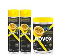 Novex Ensemble shampoing, après-shampoing et masque capillaire, shampooing et après-shampooing, traitement protéiné, force et reconstruction des cheveux (fruit de la passion et baies de goji)