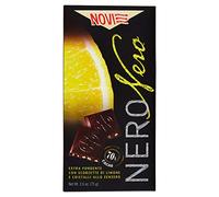 Novi Chocolat noir extra fondant avec Scorzettes de citron et cristaux au gingembre 70% Cacao, 75 g