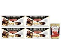 Novi Nocciolato Lot de 4 boîtes de 400 g de chocolat noir extrêmement amer aux noisettes entières 72 % cacao 130 g + Polpa di Pomodoro italien Gourmet Polpa di Pomodoro