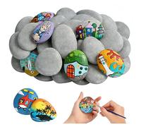 Noviatrix 25 Pièces Galets a Peindre, DIY Painting Pierres Plates a Peindre, 4-6cm Galets Decoratif, Pour pot Décoratif, Aquarium, Jardin