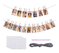 Noviatrix Decoration Anniversaire 18 ans Fille, Happy Birthday Decoration, Photo a Suspendre, pour Cérémonies pour Adultes, Fêtes D'anniversaire, Fêtes de fin D'Études (Or Rose)