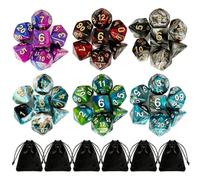 Noviatrix Dés Polyédriques, Lot de 42 Dés Jdr Set DND D4-D20, Acrylique