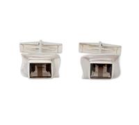 NOVICA Boutons de manchette de quartz, Smoke'