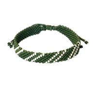 NOVICA Femme 0,950 Argent Accent Bracelet, 7", diagonale verte »