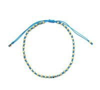 NOVICA Femme 24k plaqué or Bracelet de perles, 6.25" 'Blue Sky Boho Chic'