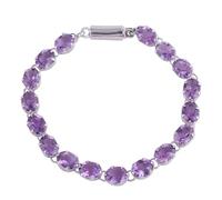 NOVICA Femme Améthyste .925 rhodié argent Tennis Bracelet, 7.5" 'Magic Royal'