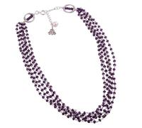 NOVICA Femme Améthyste perles d'eau douce crème acidulée 0,925 Argent collier de perles, 19,75", « Lotus Beauty »