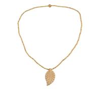 NOVICA Femme Bois Collier de perles, 26" 'Curry Leaf'