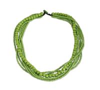 NOVICA Femme Bois Collier de perles, 33" 'Oasis Dance'