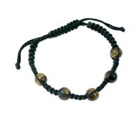 NOVICA Femme Bracelet en perles Shambhala oeil du tigre « Unicité »
