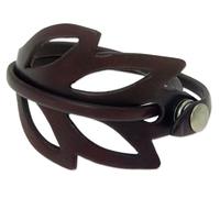 NOVICA Femme Bracelet gainé de cuir, 6.75" Lucky Maroon Leaf '