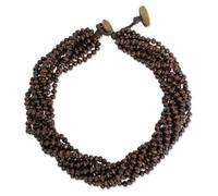 NOVICA Femme Brown multibrins Perles en Bois Collier Torsades Sukhothai Belle ', 18"