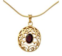 NOVICA Femme Grenat 0,925 plaqué or jaune argent Collier ras du cou, 15,75" « or Déesse »