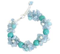 NOVICA Femme Multi-Gem Bleu perle d'eau douce Calcite Cultured argent plaqué perles Bracelet 'Cool Beauty'