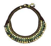 NOVICA Femme Multi-Gem Jasper collier de perles, 15,75" 'Beauty Cool'