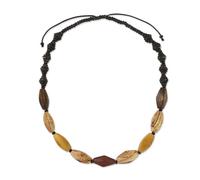 NOVICA Femme Noix de coco Shell bois collier de perles, 23.5" Lover « Aventure »